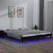 Maison Exclusive - Lit en bois massif avec éclairage LED, noir, 200x200 cm