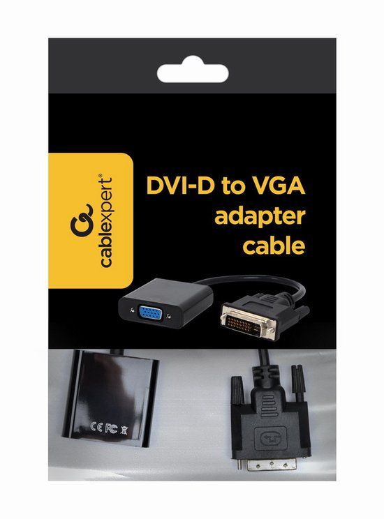 OEM Gembird A-DVID-VGAF-01 video kabel adapter 0,2 m DVI-D VGA (D-Sub) Zwart