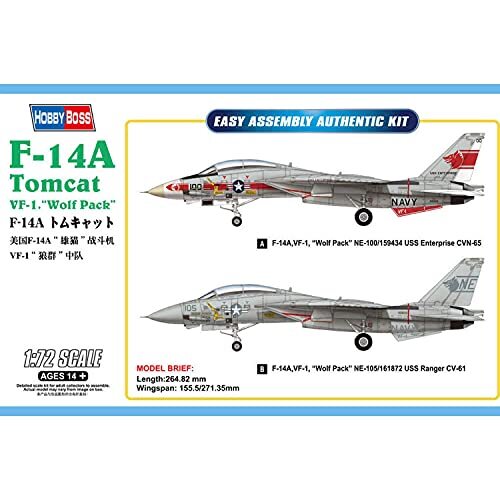 Hobbyboss 80279 F-14A Tomcat plastic modelbouwset, gekleurd