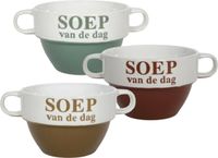 Bellatio Design Soepkommen - Soep van de dag - 9x stuks - multicolore - keramiek - D12 x H8 cm - Stapelbaar
