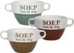 Bellatio Design Soepkommen - Soep van de dag - 9x stuks - multicolore - keramiek - D12 x H8 cm - Stapelbaar