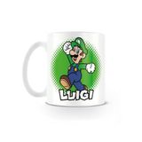 Super Mario enorme mok (Luigi-design), 590 ml keramische mok, grote beker voor warme dranken, koffiekop voor warme chocolade, thee of koffie, officiële merchandise