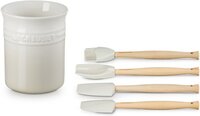 Le Creuset Lepelpot Meringue Met 4 Siliconen Premium Spatels - Crème