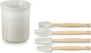 Le Creuset Lepelpot Meringue Met 4 Siliconen Premium Spatels - Crème