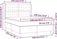 vidaXL Boxspringbed met matras en LED-verlichting, taupekleurig, 140x190 cm, gestoffeerd
