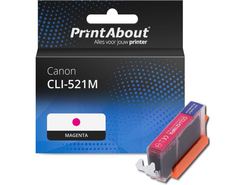 PrintAbout Inktcartridge CLI-521M Magenta geschikt voor Canon