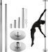 Dansepole professionnelle, ensemble de danse rotatif et statique, pole portable et amovible, pole robuste en acier inoxydable de 45 mm, pole de fitness réglable en hauteur, adapté au fitness à domicile, dans les clubs et les gymnases, argent