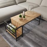 Hanah Home Stijlvolle dennentafel, 110 x 60 x 50 cm, 100% melamine gecoat deeltjesbord, 18 mm dik, duurzaam elektrostatisch gepoedercoat metalen poten, modern design