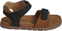 Vertbaudet Sandalen met klittenbandsluiting van leer voor kinderen, marineblauw