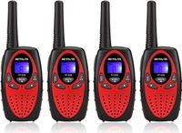 Retevis RT628 Walkietalkie Set: 4 kindertalkies. Ideaal als langdurig paasgeschenk, speelgoed voor kinderen van 3 tot 12 jaar, verjaardagsgeschenken, voor vakanties in de natuur en avontuurlijke activiteiten (2 sets, rood)