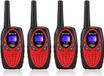 Retevis RT628 Walkietalkie Set: 4 kindertalkies. Ideaal als langdurig paasgeschenk, speelgoed voor kinderen van 3 tot 12 jaar, verjaardagsgeschenken, voor vakanties in de natuur en avontuurlijke activiteiten (2 sets, rood)