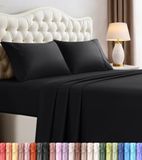 Utopia Bedding California Kingsize lakenset - 4-delig beddengoed - geborsteld microvezel - krimp- en vervagingsbestendig - gemakkelijk te onderhouden (California King, zwart)