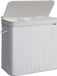 Songmics Wasmand met deksel, bamboe, 150 liter, duifgrijs