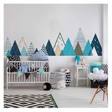 Muursticker, Tipika Muursticker, zelfklevend, voor kinderen, enorme decoratie, Scandinavische bergen voor kinderkamer, tipika, 95 x 360 cm