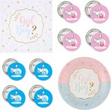 50-delige Gender Reveal Set - Boy or Girl - Roze, Blauw & Goud - Babyshower