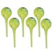 Set de réservoirs d'eau, 6 pièces, en verre pour plantes en pot, sphérique, rond, Ø 6 cm, couleur vert-jaune, capacité 100 ml.
