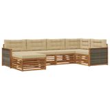 vidaXL Buiten bank set 6 st Natuurlijk en Beige
