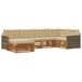vidaXL Buiten bank set 6 st Natuurlijk en Beige