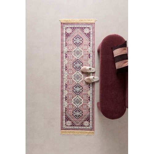 NOUS Living loper Granby rood/roze (210x67 cm)