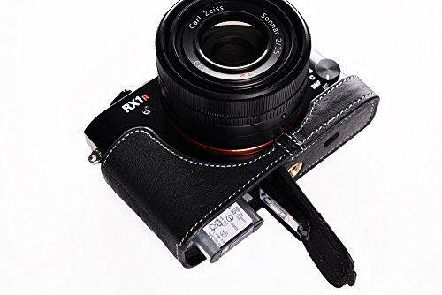 TP Handgemaakte Echt Lederen Half Camera Case Camera Tas voor Sony RX1R II Mark II M2 Zwart
