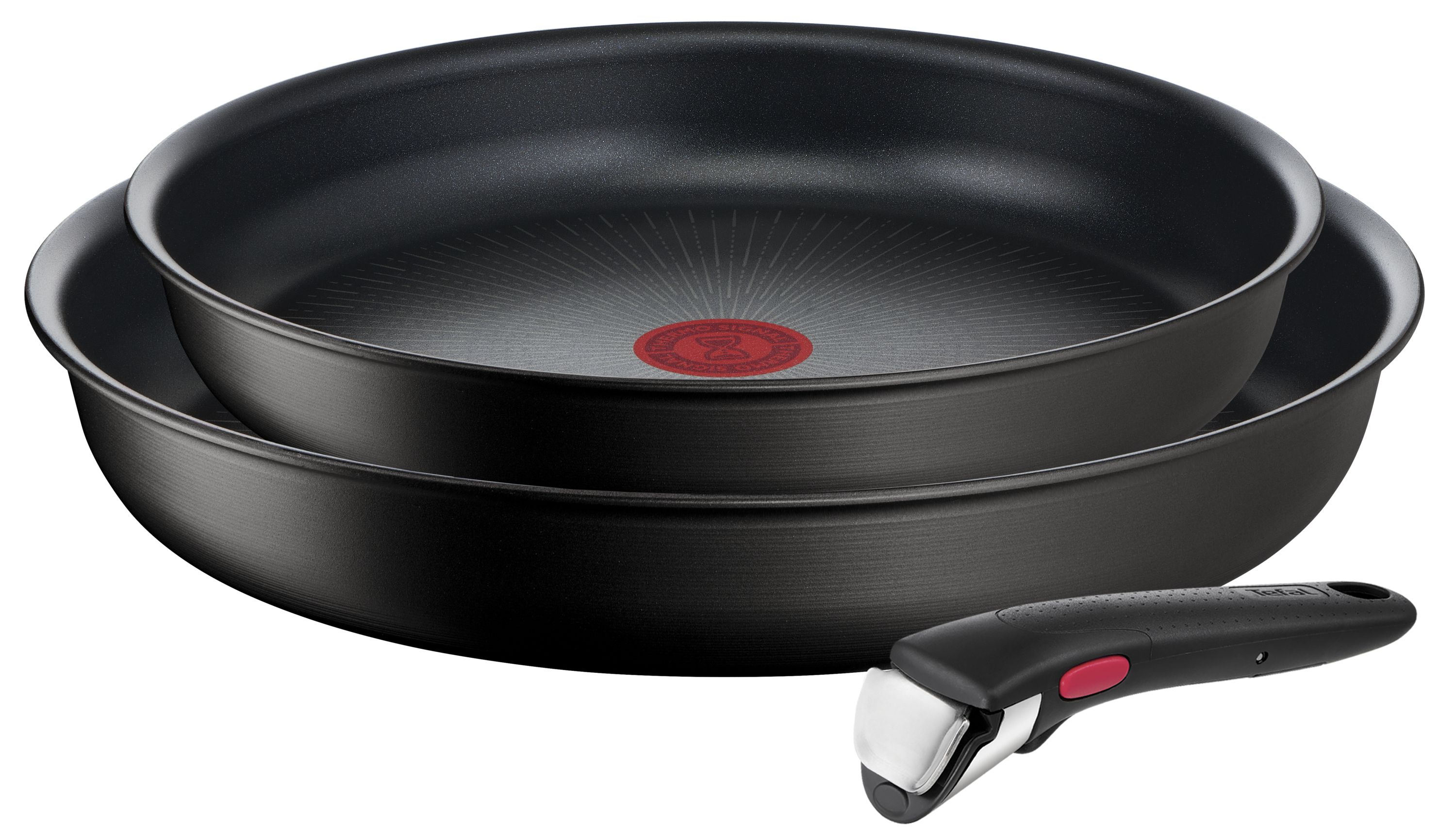 Tefal Ingenio Unlimited 3-delige Pannenset - Koekenpannen Ø24 en 28 cm + Handgreep - Zwart