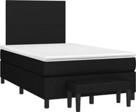 vidaXL Boxspring met matras stof zwart 120x190 cm