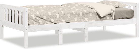 vidaXL Kinderbed - Massief Grenenhout - Wit - 90x200 cm
