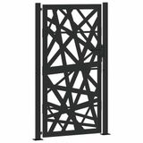 vidaXL Poort met lichtontwerp 100x175 cm staal zwart