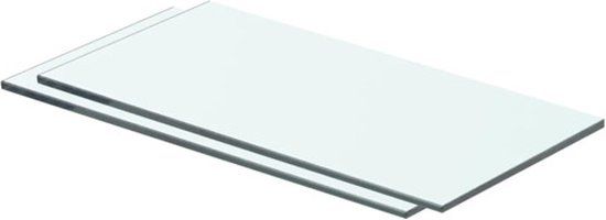 vidaXL Glazen Plank - 2 stuks - 40x15 cm - Transparant