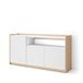 Skraut Home | Dressoir, Opbergkast | Buffetkast, Sideboard | 156x80x37 cm | 3 Deuren | Woonkamer, hal | Moderne stijl | Wit en Eiken soft