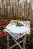 VERVACO Tafelkleed Borduurwerk Kit KLEURBLOEMEN Kruissteek Borduurpakket Telpatroon 80 x 80 cm Tafellinnen Decor Handwerken Pakket Knutselen voor Volwassenen Creatief Cadeau