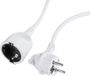 Q-Link Verlengsnoer met Platte Stekker - H05VV-F Stekkerdoos met Randaarde - 3 x 1.5 mm² - Wit - 5 meter