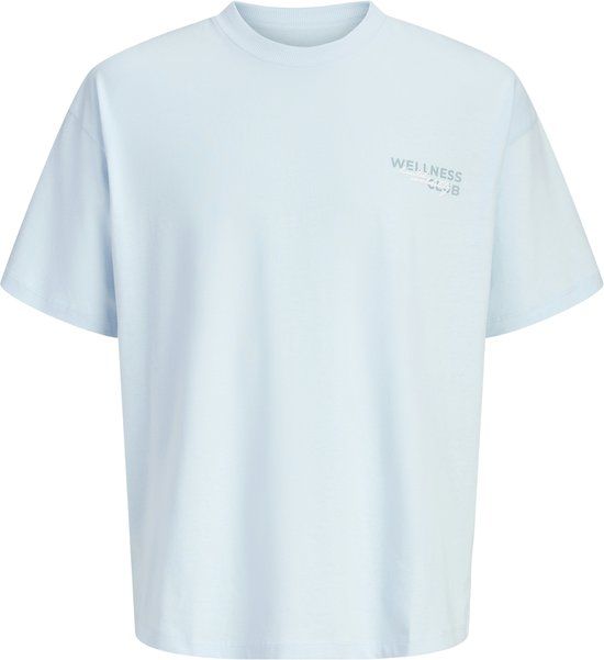JACK&JONES JCOETERNA SCRIPT BACK PRINT TEE SS JNR Jongens T-shirt Maat 140 Katoen Blauw