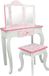 Teamson Kids Houten Kaptafel Kinderen - Tafel en Stoel Set - Roze/Wit