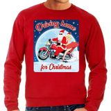 Bellatio Decorations Shoppartners Bv Foute kersttrui sweater - motorliefhebbers - driving home for christmas - rood - heren - bikers S
