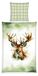 TRANKIELO® - Parure de lit cerf 100% coton – Housse de couette 135x200 cm + Taie d'oreiller 80x80 cm