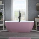 Otterton Baignoire autoportante Moderne Ovale avec Deux Dossiers - Violet (Lupin Purple) et Trop-plein Noir | 150cm x 75cm