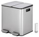 Vidacharmy Poubelle de tri des déchets 2 x 15L (30L), Inox anti-traces de doigts, Double pédale, Fermeture douce, Seaux intérieurs amovibles