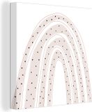 OneMillionCanvasses Canvas Schilderij Regenboog - Stippen - Pastel - 90x90 cm - Wanddecoratie