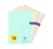 Clairefontaine 308166Cpack Mimesys PASTEL Pak met 10 Geniete Schriften - A4 21x29,7 cm - 96 Pagina's Gelijnd - Wit Papier 90 g - Polypro Omslag Opaak - Geassorteerde kleuren - Willekeurige Samenstelling