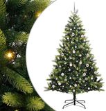 vidaXL Sapin de Noël artificiel avec charnières 300 LED vert 210 cm