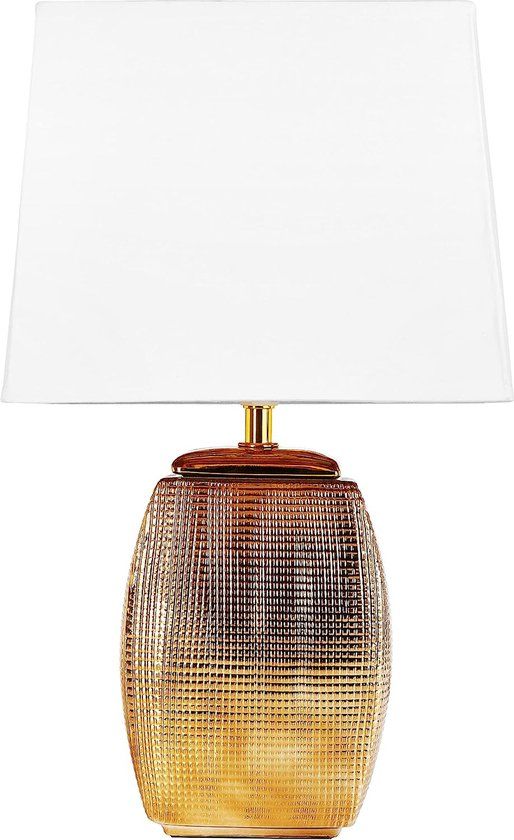 BRUBAKER Tafellamp - 38 cm - Goud - Keramiek - 2 stuks