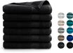 DoubleDry XL Serviettes 70 x 140 - set de 6 - Qualité hôtel 500 g/m² - 6x Noir