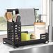 Ibenzoa® Slimme Roestvrij Stalen Gootsteenorganizer met Verstelbare Doekhouder voor Keuken en Badkamer