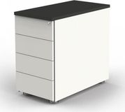 Kerkmann Hout Bureauladeblok 4 Lades Afsluitbaar 430 x 800 x 760 mm Antraciet, wit