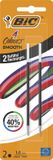 BIC vulling voor balpen 4 Colours Smooth | medium | blister van 2 stuks | zwart