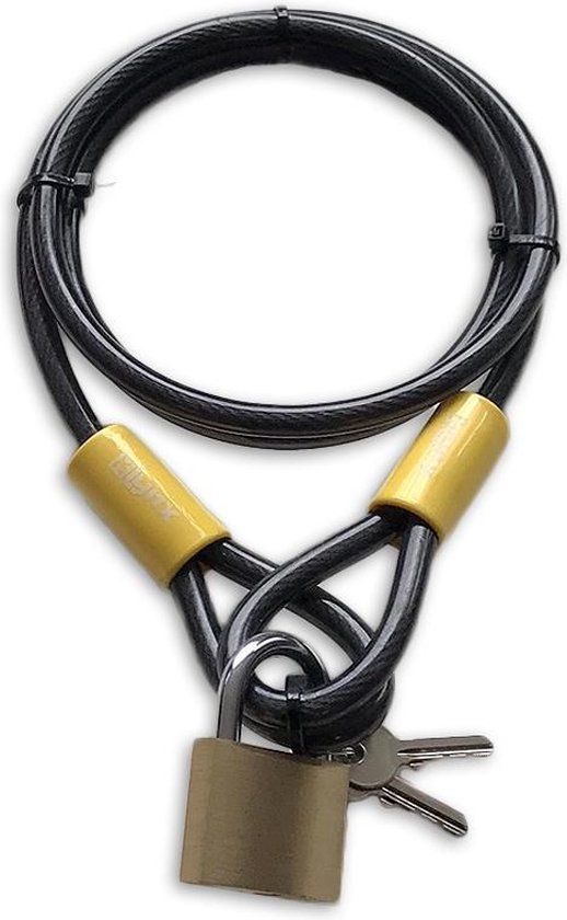 Lynx Kabelslot - 150 cm - Zwart - Incl. Hangslot