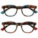 Opulize Ava 2 Stuks Vrouwen Dames Bruine Schildpad Turquoise Rood Comfortabele Pasvorm Leesbril Scharnieren Met Veer RR62-QZ +1,00