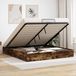 Prolenta Maison Exclusive Lit plateforme de style ottoman, bois massif en chêne fumé, dimensions 180 x 200 cm