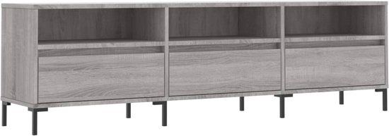 vidaXL Tv-meubel 150x30x44,5 cm bewerkt hout grijs sonoma eikenkleurig
